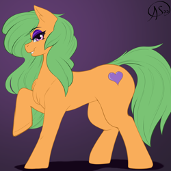 Size: 4000x4000 | Tagged: safe, artist:aerospine, oc, oc only, oc:kiwi nectar, earth pony, pony, digital art, female, flank, grin, looking at you, mare, smiling, solo