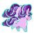 Size: 1623x1640 | Tagged: safe, artist:flyingsosser, starlight glimmer, pony, unicorn, g4, alternate hairstyle, beanbrows, chibi, colored pupils, cute, ear fluff, eyebrows, eyebrows visible through hair, glimmerbetes, open mouth, open smile, ponytail, rainbow power, simple background, smiling, solo, transparent background