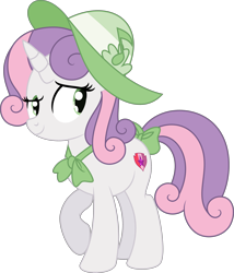 Size: 3578x4185 | Tagged: safe, artist:starcollider, sweetie belle, pony, unicorn, g4, .svg available, accessory swap, bow, bowtie, female, full body, hat, high res, mare, older, older sweetie belle, raised hoof, simple background, smiling, solo, svg, tail, tail bow, transparent background, vector