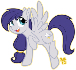 Size: 986x903 | Tagged: safe, artist:serenamidori, oc, oc only, oc:silverstorm, pegasus, pony, 2013, female, mare, open mouth, pegasus oc, simple background, solo, transparent background