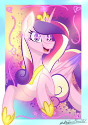 Size: 1413x1994 | Tagged: safe, artist:staceyld636, princess cadance, alicorn, pony, canterlot wedding 10th anniversary, g4, bust, crown, jewelry, looking at you, portrait, regalia, shiny, smiling, smiling at you, solo, vertical