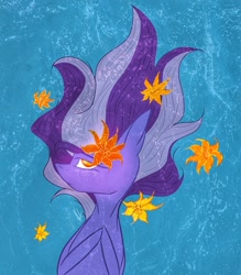 Size: 1125x1284 | Tagged: safe, artist:nightalein, oc, oc only, earth pony, pony, bubble, flower, flowing mane, glowing, looking at you, orange eyes, signature, solo, underwater, water