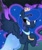 Size: 1080x1294 | Tagged: safe, artist:cstrawberrymilk, princess luna, alicorn, pony, g4, bracelet, clothes, concave belly, crown, dress, ethereal mane, ethereal tail, eyes closed, female, jewelry, lidded eyes, long mane, long tail, mare, necklace, open mouth, regalia, see-through, slender, smiling, solo, tail, thin