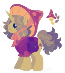 Size: 1920x2148 | Tagged: safe, artist:kabuvee, oc, pony, unicorn, hat, male, mushroom hat, simple background, solo, stallion, transparent background