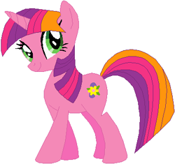 Size: 379x356 | Tagged: safe, artist:selenaede, artist:user15432, beachberry (g4), pony, unicorn, g4, base used, female, full body, generation leap, hooves, horn, looking at you, mare, recolor, simple background, smiling, solo, standing, tail, white background