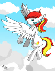 Size: 1000x1300 | Tagged: safe, artist:tx547, oc, oc only, pony, flying, solo, spread wings, wings