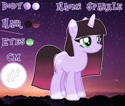 Size: 2064x1744 | Tagged: safe, artist:amgiwolf, artist:cindystarlight, oc, oc:naomi sparkle, pony, unicorn, base used, female, mare, reference sheet, solo