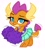 Size: 1846x2048 | Tagged: safe, artist:emberslament, smolder, dragon, 2 4 6 greaaat, g4, my little pony: friendship is magic, cheerleader smolder, chibi, dragoness, female, frown, looking at you, pom pom, simple background, solo, white background