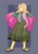 Size: 1051x1500 | Tagged: safe, artist:stevetwisp, fluttershy, human, g4, clothes, feet, hair over one eye, humanized, long skirt, one eye closed, open-toed shoes, pony coloring, sandals, skirt, solo, sparkles, sweater, toes, white pupils