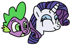 Size: 1000x640 | Tagged: safe, artist:jadeharmony, rarity, spike, dragon, pony, unicorn, g4, duo, female, male, ship:sparity, shipping, simple background, straight, transparent background