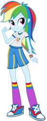 Size: 1280x3296 | Tagged: safe, artist:tezzfordtrash, rainbow dash, human, equestria girls, g4, alternate clothes, clothes, cutie mark on clothes, female, fist, high res, simple background, smiling, solo, transparent background, vector
