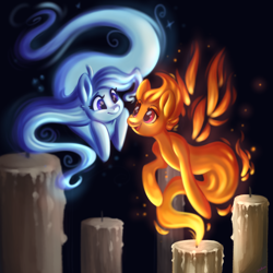 Size: 3000x3000 | Tagged: safe, artist:faline-art, oc, oc only, elemental, elemental pony, fire pony, original species, pony, candle, fire, high res
