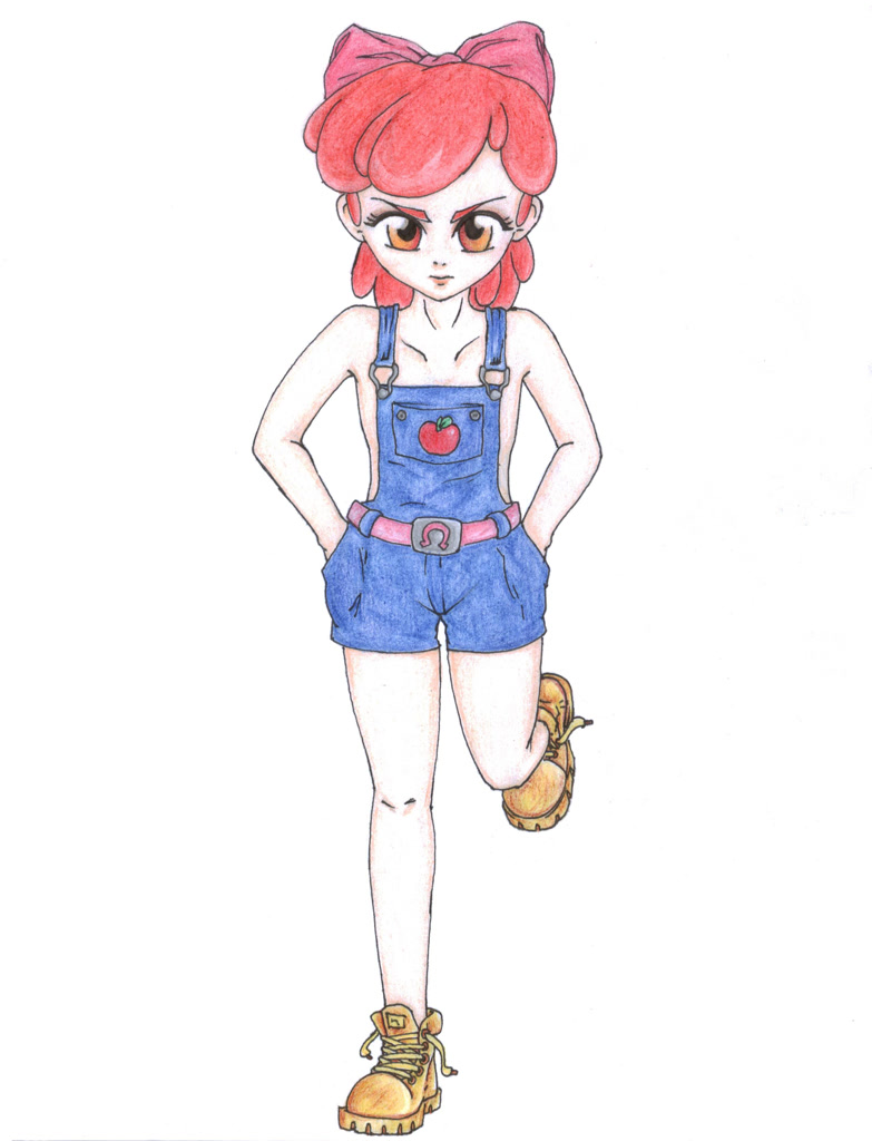 #2863673 - safe, artist:dantethehuman, apple bloom, human, clothes ...