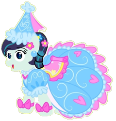 Size: 706x740 | Tagged: safe, artist:darlycatmake, coloratura, earth pony, pony, g4, look before you sleep, bow, clothes, dress, flower, flower in hair, froufrou glittery lacy outfit, happy, hat, hennin, looking at you, princess, rara, simple background, smiling, smiling at you, solo, transparent background