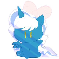 Size: 768x768 | Tagged: safe, artist:natytheartist, oc, oc:fleurbelle, alicorn, pony, adorabelle, alicorn oc, bow, chibi, cute, female, hair bow, horn, mare, ocbetes, simple background, transparent background, waving, waving at you, wings