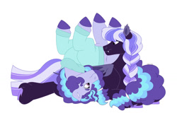 Size: 1280x854 | Tagged: safe, artist:itstechtock, oc, oc only, oc:boo berry, bat pony, earth pony, pony, clothes, female, lying down, mare, prone, simple background, sweater, white background