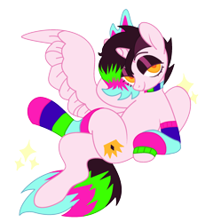 Size: 1860x1870 | Tagged: safe, alternate version, artist:snozzzz, oc, oc only, oc:imperial onyx, alicorn, pony, alicorn oc, base used, clothes, horn, simple background, socks, solo, transparent background, wings