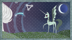 Size: 4092x2300 | Tagged: safe, artist:prismapony, alicorn, pony, destiny (video game), gardener, moon, ownstory, story, sun, winnower