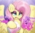 Size: 3495x3324 | Tagged: safe, artist:crnklbox, fluttershy, pegasus, pony, g4, chest fluff, dialogue, diaper, ear fluff, eyelashes, eyeshadow, fangs, flutterbitch, graveyard of comments, high res, looking at you, makeup, sharp teeth, solo, spread wings, talking to viewer, teeth, wings
