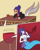 Size: 640x800 | Tagged: safe, artist:mythkaz, rarity, oc, mermaid, equestria girls, g4, alcohol, desk, drunk, drunk rarity, glass, mermaid oc, mermaidized, mermay, micro, patreon, patreon reward, requested art, shrunken, simple background, smiling, species swap, swimming, watching, wine, wine glass, yellow background