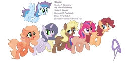 Size: 1156x584 | Tagged: safe, artist:chaostrical, artist:katsubases, artist:nightlyartemis, oc, oc only, unnamed oc, dracony, earth pony, hybrid, pegasus, pony, unicorn, base used, blank flank, female, flying, interspecies offspring, mare, offspring, parent:applejack, parent:big macintosh, parent:caramel, parent:cheese sandwich, parent:flash sentry, parent:fluttershy, parent:pinkie pie, parent:rainbow dash, parent:rarity, parent:soarin', parent:spike, parent:twilight sparkle, parents:carajack, parents:cheesepie, parents:flashlight, parents:fluttermac, parents:soarindash, parents:sparity, pronking, simple background, text, transparent background, trotting