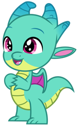 Size: 1024x1670 | Tagged: safe, artist:emeraldblast63, sparky sparkeroni, dragon, g4, g5, my little pony: make your mark, spoiler:my little pony: make your mark, baby, baby dragon, g5 to g4, generation leap, male, simple background, solo, transparent background