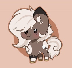 Size: 2392x2260 | Tagged: safe, artist:kittyrosie, oc, earth pony, pony, abstract background, blushing, cheek fluff, chest fluff, chibi, cute, earth pony oc, high res, ocbetes, simple background, solo