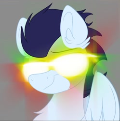Size: 898x903 | Tagged: safe, artist:lbrcloud, soarin', pegasus, pony, g4, bust, glowing, solo, sunglasses