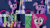 Size: 1280x720 | Tagged: safe, edit, edited screencap, editor:quoterific, screencap, applejack, fluttershy, pinkie pie, rainbow dash, rarity, twilight sparkle, alicorn, earth pony, pegasus, pony, unicorn, all bottled up, g4, season 7, applejack's hat, cowboy hat, crying, female, floppy ears, flying, hat, mane six, mare, open mouth, open smile, smiling, spread wings, tears of joy, text, twilight sparkle (alicorn), twilight's castle, wings