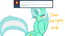 Size: 1080x600 | Tagged: safe, artist:azure-doodle, lyra heartstrings, pony, g4, blushing, sexually confused lyra, solo