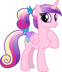 Size: 1028x1188 | Tagged: safe, artist:lightningbolt, derpibooru exclusive, princess cadance, alicorn, pony, canterlot wedding 10th anniversary, g4, .svg available, bow, colored wings, female, folded wings, gradient mane, gradient tail, gradient wings, hoof on chest, horn, looking at you, mare, ponytail, raised hoof, show accurate, simple background, solo, svg, tail, tail bow, teen princess cadance, transparent background, vector, wings