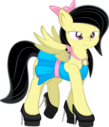 Size: 1920x2234 | Tagged: safe, artist:alexdti, oc, pegasus, pony, clothes, dress, female, heels on a horse, high heels, mare, shoes, simple background, solo, transparent background