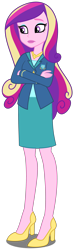 Size: 2369x8006 | Tagged: safe, artist:luckreza8, artist:teentitansfan201, dean cadance, princess cadance, human, equestria girls, g4, my little pony equestria girls: friendship games, absurd resolution, clothes, crossed arms, eyeshadow, female, frown, high heels, lipstick, makeup, shadow, shoes, simple background, skirt, solo, transparent background