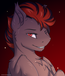Size: 2900x3400 | Tagged: safe, artist:snowstormbat, oc, oc only, oc:blitz moon, pegasus, pony, bust, high res, male, portrait, smiling, solo, wings