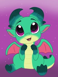 Size: 768x1024 | Tagged: safe, artist:randomlizm1, sparky sparkeroni, dragon, g5, baby, baby dragon, cute, happy, male, open mouth, open smile, sitting, smiling, solo, sparkybetes