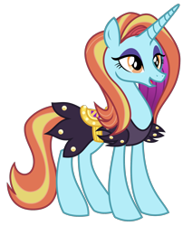 Size: 1500x1856 | Tagged: safe, artist:sketchmcreations, sassy saddles, pony, unicorn, canterlot boutique, g4, clothes, dress, female, mare, open mouth, saddle, simple background, smiling, solo, tack, transparent background, vector