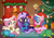 Size: 1200x830 | Tagged: safe, artist:jennieoo, oc, oc:gentle star, oc:midnight twinkle, oc:star sparkle, bear, pegasus, pony, unicorn, ursa, ursa minor, g4, chimney, christmas, christmas lights, christmas stocking, christmas tree, clothes, cute, female, filly, foal, food, hat, hearts warming day, holiday, ocbetes, plushie, potato, present, santa hat, show accurate, socks, strawberry, tree, vector