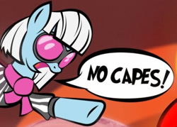 Size: 720x516 | Tagged: safe, artist:dan232323, edit, photo finish, earth pony, pony, g4, cropped, dialogue, disney, edna mode, female, mare, no capes, pixar, speech bubble, text, the incredibles