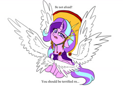 Size: 1333x1000 | Tagged: safe, artist:slamjam, starlight glimmer, angel, pony, seraph, unicorn, g4, be not afraid, biblically accurate angels, historical roleplay starlight, multiple wings, simple background, solo, this will end in communism, white background, xk-class end-of-the-world scenario