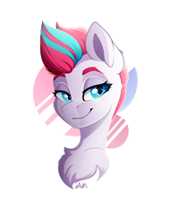 Size: 3500x4400 | Tagged: safe, artist:rainbowfire, zipp storm, pegasus, pony, g5, spoiler:g5, bust, chest fluff, cute, eyebrows, female, grin, looking at you, mare, portrait, simple background, smiling, solo, white background