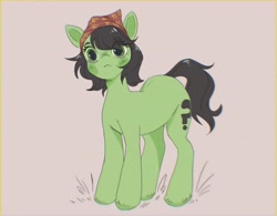 Size: 3400x2655 | Tagged: safe, artist:kotletova97, oc, oc only, oc:filly anon, earth pony, pony, bandana, female, filly, foal, green eyes, high res, solo