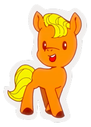 Size: 300x420 | Tagged: safe, part of a set, screencap, earth pony, pony, g5, my little pony: make your mark, my little pony: make your mark chapter 1, spoiler:my little pony: make your mark, background removed, open mouth, simple background, solo, sticker, transparent background, unnamed character, unnamed pony