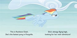 Size: 1020x510 | Tagged: safe, rainbow dash, g4, official, board book, get well soon rainbow dash, preview, solo
