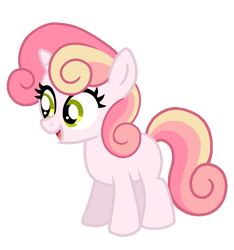 Size: 981x1047 | Tagged: safe, artist:madlilon2051, oc, oc:melody sweet, pony, unicorn, base used, female, filly, foal, horn, next generation, not sweetie belle, offspring, parent:button mash, parent:sweetie belle, parents:sweetiemash, simple background, smiling, solo, transparent background, unicorn oc