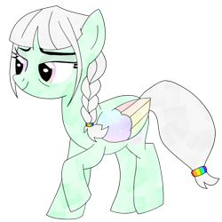 Size: 1002x1003 | Tagged: safe, artist:vilkathewolf, oc, oc only, oc:opalescent wings, crystal pony, pegasus, pony, braid, crystal pony oc, female, mother, simple background, solo, transparent background