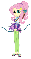 Size: 1062x2000 | Tagged: artist needed, safe, fluttershy, human, equestria girls, g4, my little pony equestria girls: friendship games, archery, archery clothes, arrow, bow (weapon), bow and arrow, female, friendship games archery outfit, friendship games outfit, quiver, simple background, solo, transparent background, tri-cross relay outfit, vector, weapon