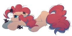 Size: 1201x612 | Tagged: safe, artist:mirtash, pinkie pie, earth pony, pony, g4, lost cutemarcks, pink mane, pink pony, pink tail, scribble, simple background, sleepy, tail, tired, weary