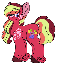 Size: 886x1000 | Tagged: safe, artist:scribble-dragon, oc, oc only, oc:zinnia glitter, earth pony, pony, female, mare, offspring, parent:big macintosh, parent:princess cadance, parents:cadmac, simple background, solo, transparent background