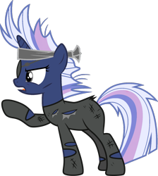 Size: 1280x1429 | Tagged: safe, artist:foxyfell1337, oc, oc:silverlay, pony, unicorn, g4, it's about time, base used, clothes, future twilight, recolor, simple background, skinsuit, solo, transparent background