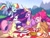 Size: 1024x768 | Tagged: safe, artist:golden bloom, applejack, fluttershy, pinkie pie, rainbow dash, rarity, twilight sparkle, alicorn, bird, duck, earth pony, pegasus, pony, unicorn, g4, the last problem, alternate hairstyle, apple, applejack's hat, bags under eyes, basket, blurry, blurry background, book, bush, clothes, confetti, cowboy hat, crown, cup, cutie mark, ears back, ethereal hair, ethereal mane, ethereal tail, eye wrinkles, eyeshadow, feels, female, floppy ears, flower, flower in hair, flying, folded wings, food, granny smith's shawl, grass, group, happy, hat, hoof shoes, jacket, jewelry, lying down, makeup, mane six, mare, memories, memory, mountain, older, older applejack, older fluttershy, older mane six, older pinkie pie, older rainbow dash, older rarity, older twilight, older twilight sparkle (alicorn), open mouth, open smile, outdoors, peytral, picnic, picnic basket, picnic blanket, ponytail, princess shoes, princess twilight 2.0, prone, reading, regalia, scarf, sextet, shirt, shoes, skunk stripe, sky, smiling, snow, sparkles, sparkling hair, sparkling mane, sparkling tail, spread wings, tail, tree, twilight sparkle (alicorn), twilight sparkle's cutie mark, wholesome, wing hole, wings, wrinkles, zipper
